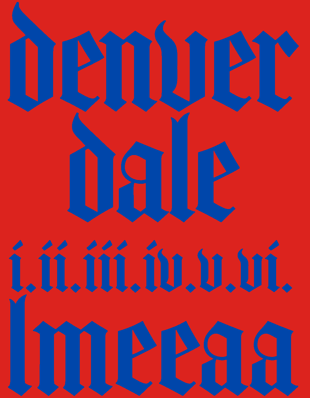 Denver Dale logo with red background and blue lettering